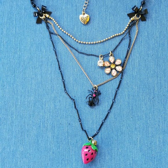 Betsey Johnson Vintage Quad-Strand Charm Necklace - EPC - Picture 2 of 8
